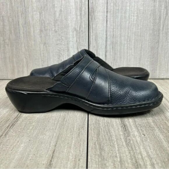 Clark’s Blue Leather Slip On Mule Comfort Clog Casual Shoes  Womens Size 6.5 - Picture 4 of 10